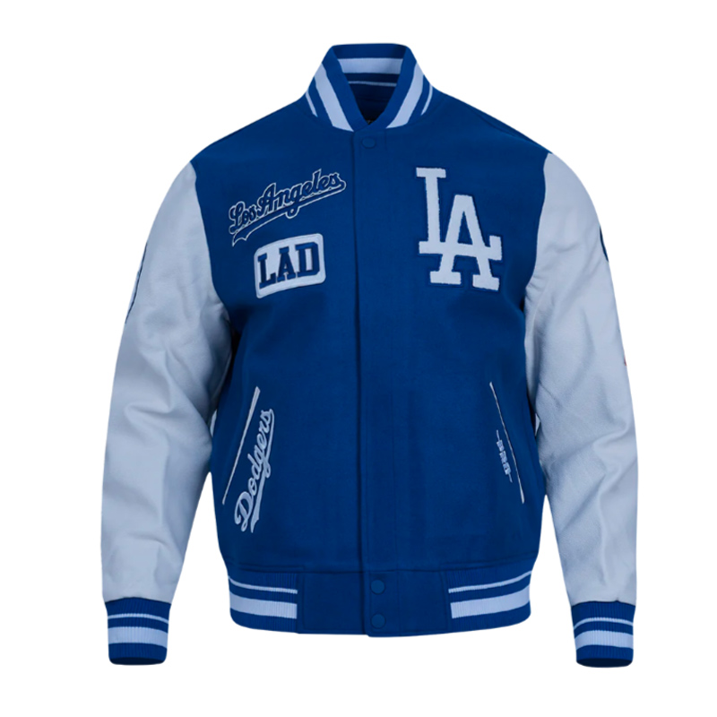 LA Dodgers Area Code Classic Rib Varsity Jacket - Image 2