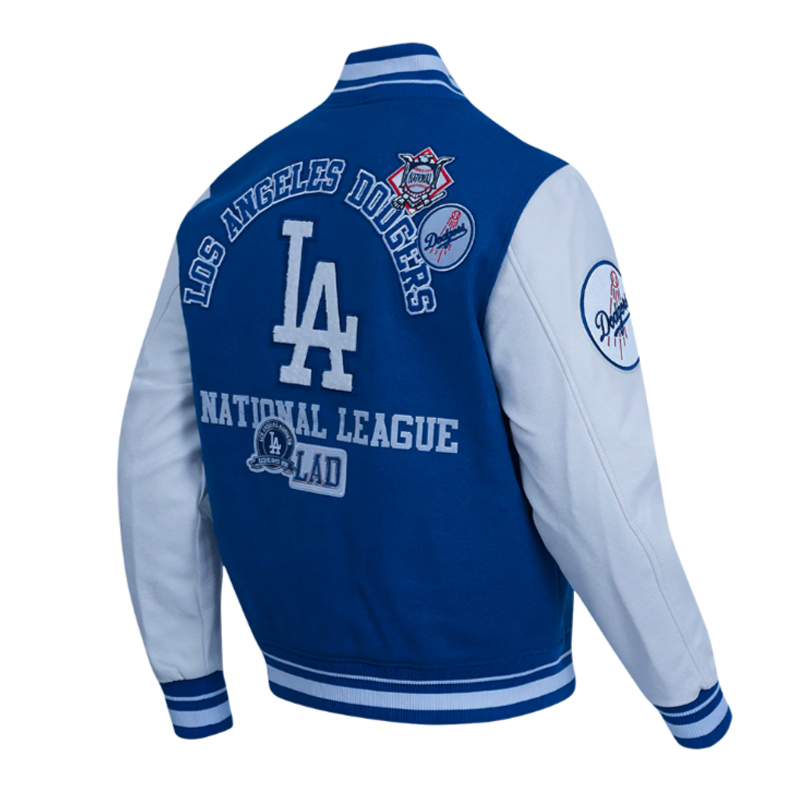 LA Dodgers Area Code Classic Rib Varsity Jacket - Image 8