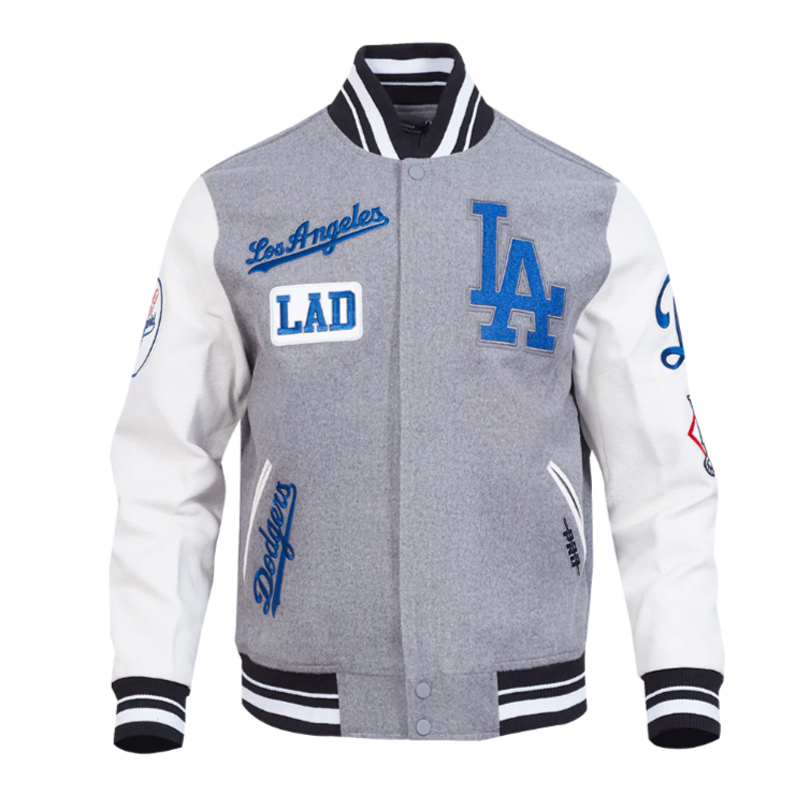 LA Dodgers Area Code Classic Rib Varsity Jacket