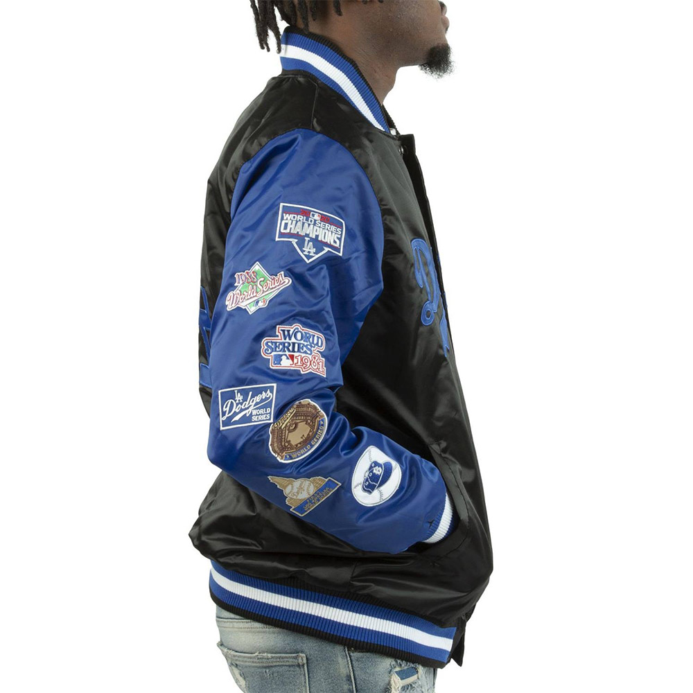 LA Dodgers Champs Patches Satin Jacket - Image 5