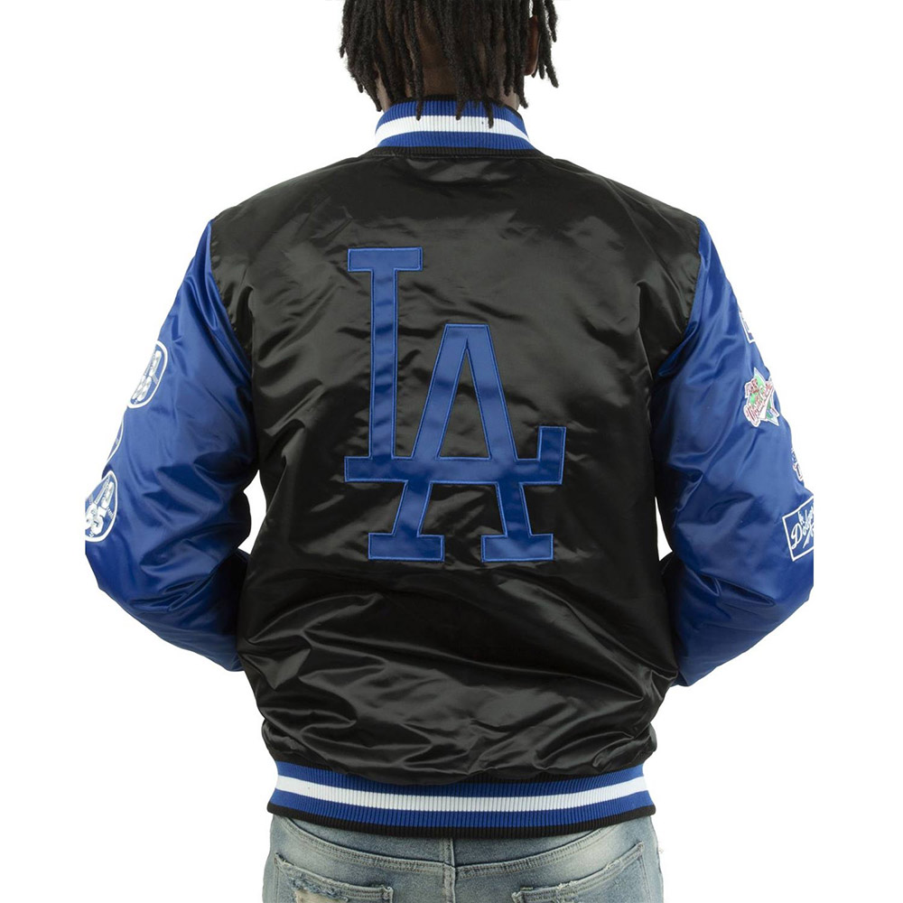 LA Dodgers Champs Patches Satin Jacket - Image 2