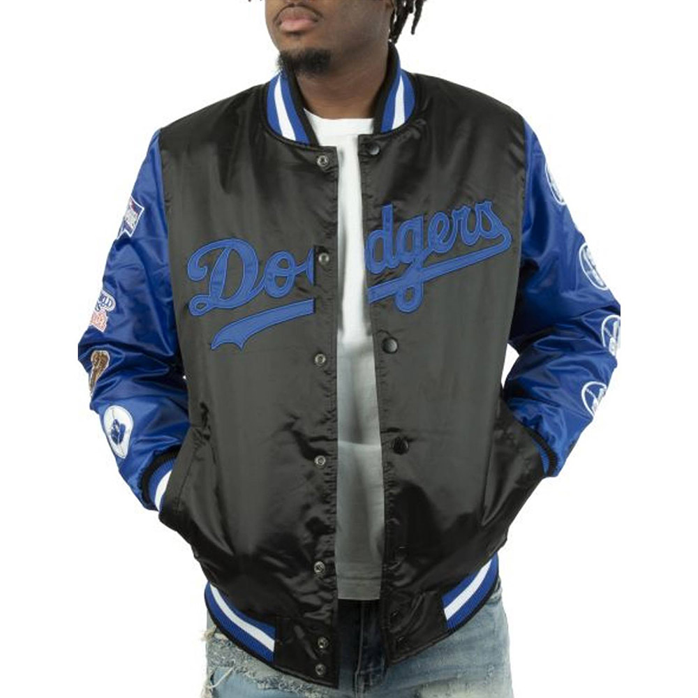 LA Dodgers Champs Patches Satin Jacket - Image 3