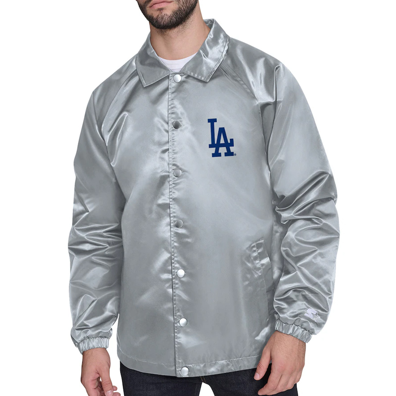 LA Dodgers Retro Logo Coaches Jacket - Image 2