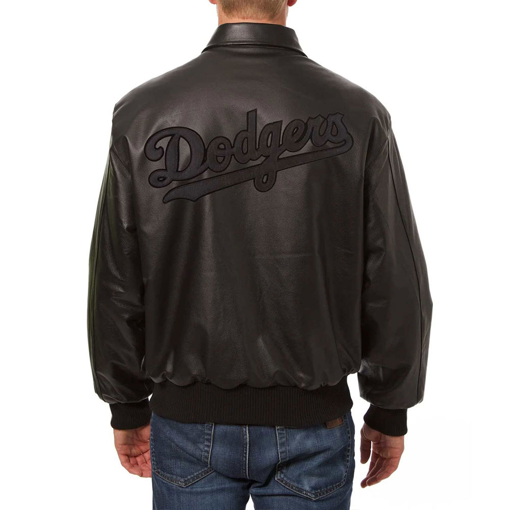 LA Dodgers Full Black Leather Jacket - Image 2