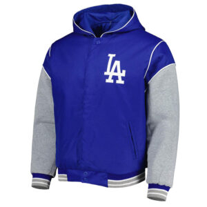 LA Dodgers Royal and Gray Hoodie Jacket