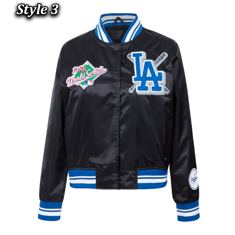 LA Dodgers Mashup Classic Rib Satin Jacket - Image 3