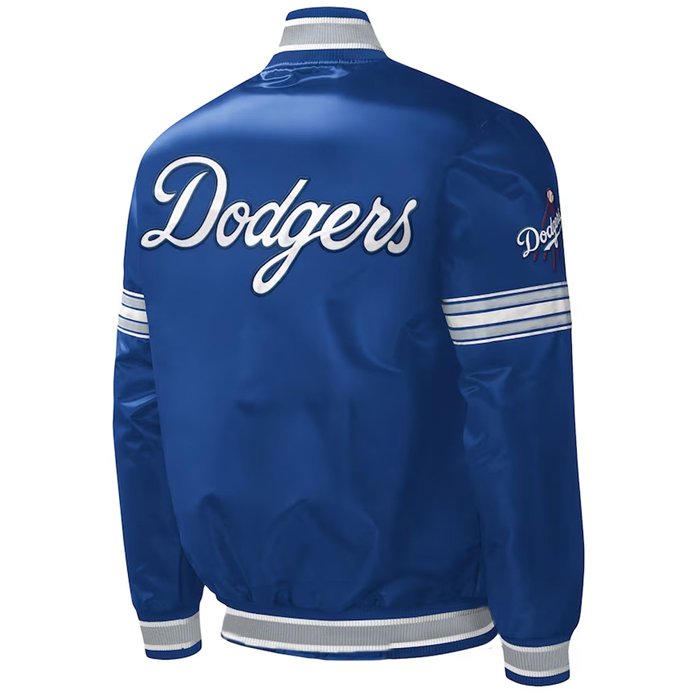 LA Dodgers Midfield Royal Varsity Satin Jacket - Image 2