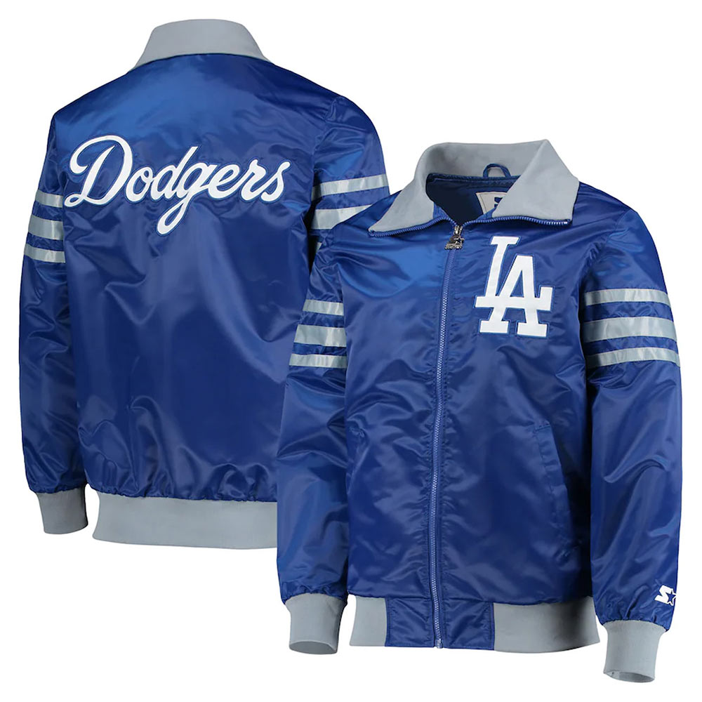 The Captain II Los Angeles Dodgers Royal Blue Varsity Satin Jacket - Image 3
