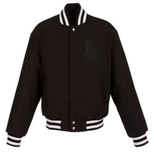 LA Dodgers Black Varsity All Wool Jacket