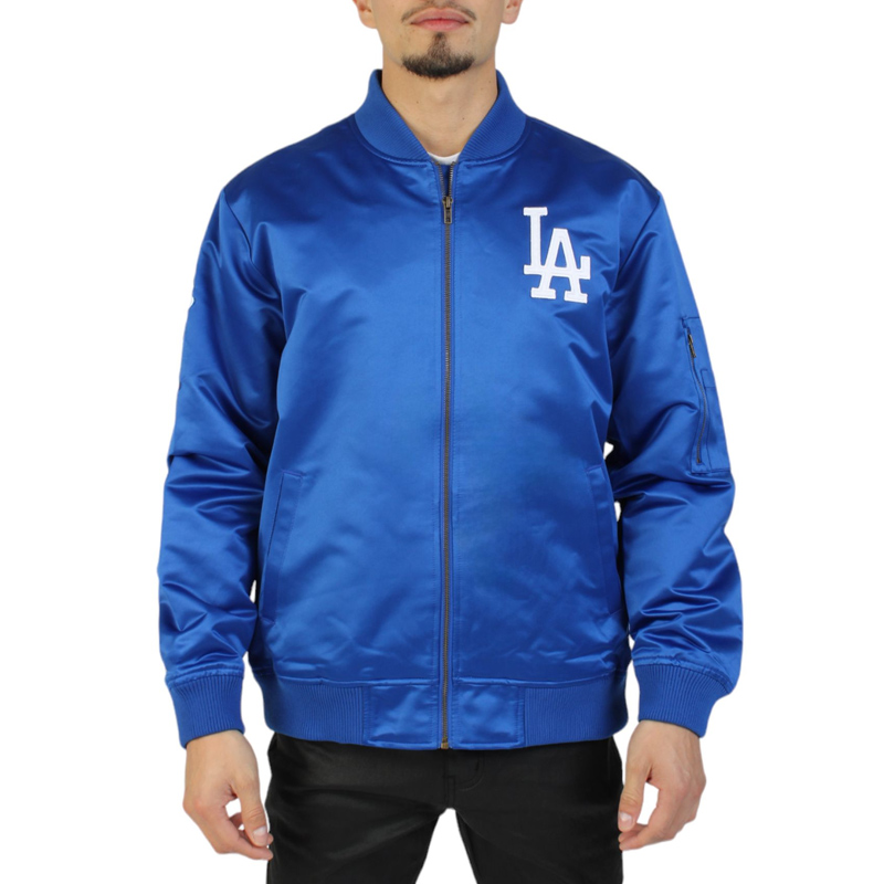 LA Dodgers Vintage Logo Royal Lightweight Satin Jacket