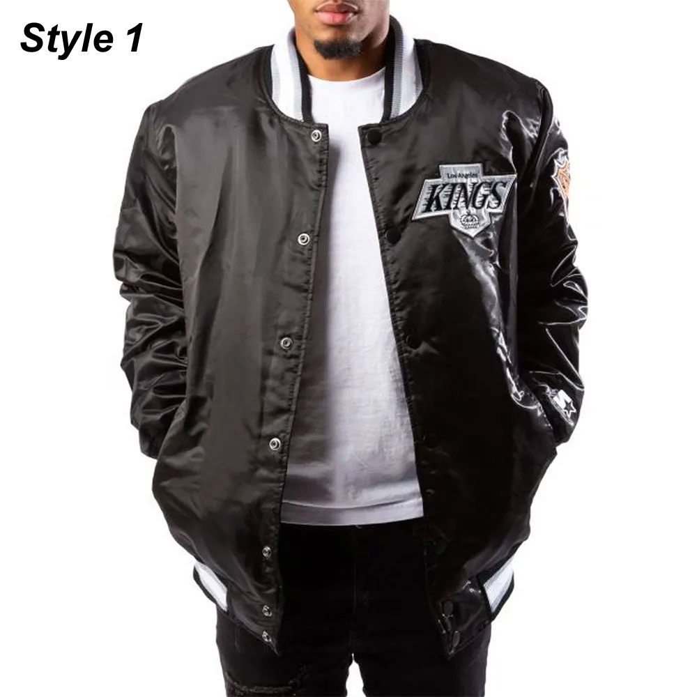 Los Angeles Kings Black Satin Jacket - Image 11