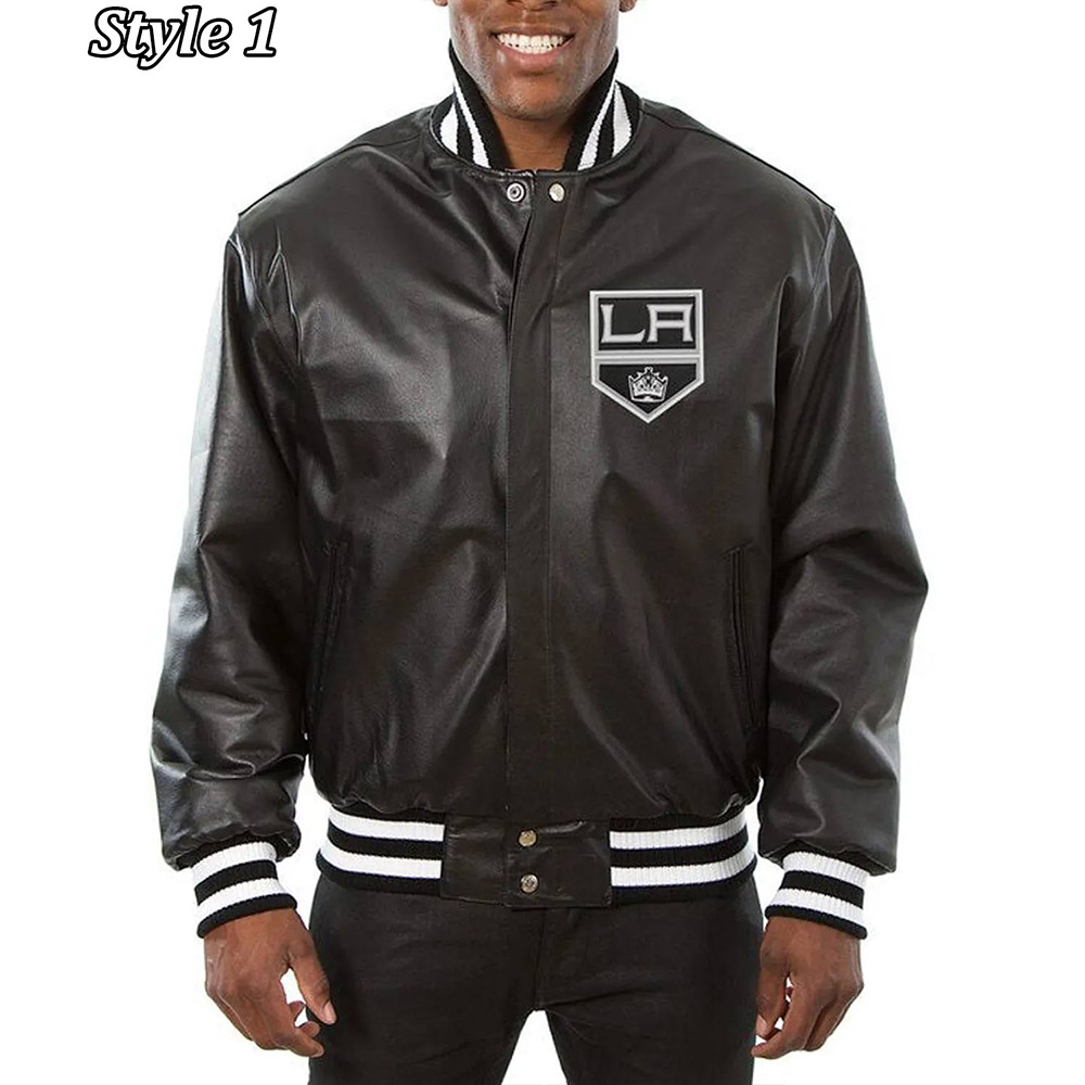 Varsity Los Angeles Kings Black Leather Jacket