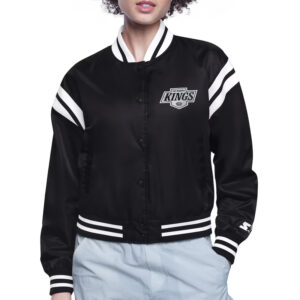 LA Kings Printed Logo Varsity Satin Jacket