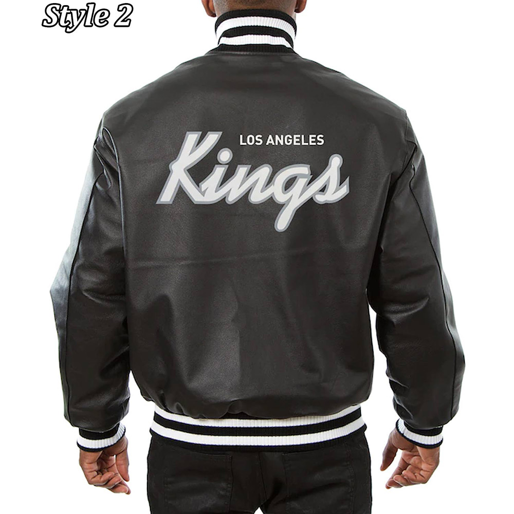 Varsity Los Angeles Kings Black Leather Jacket - Image 4