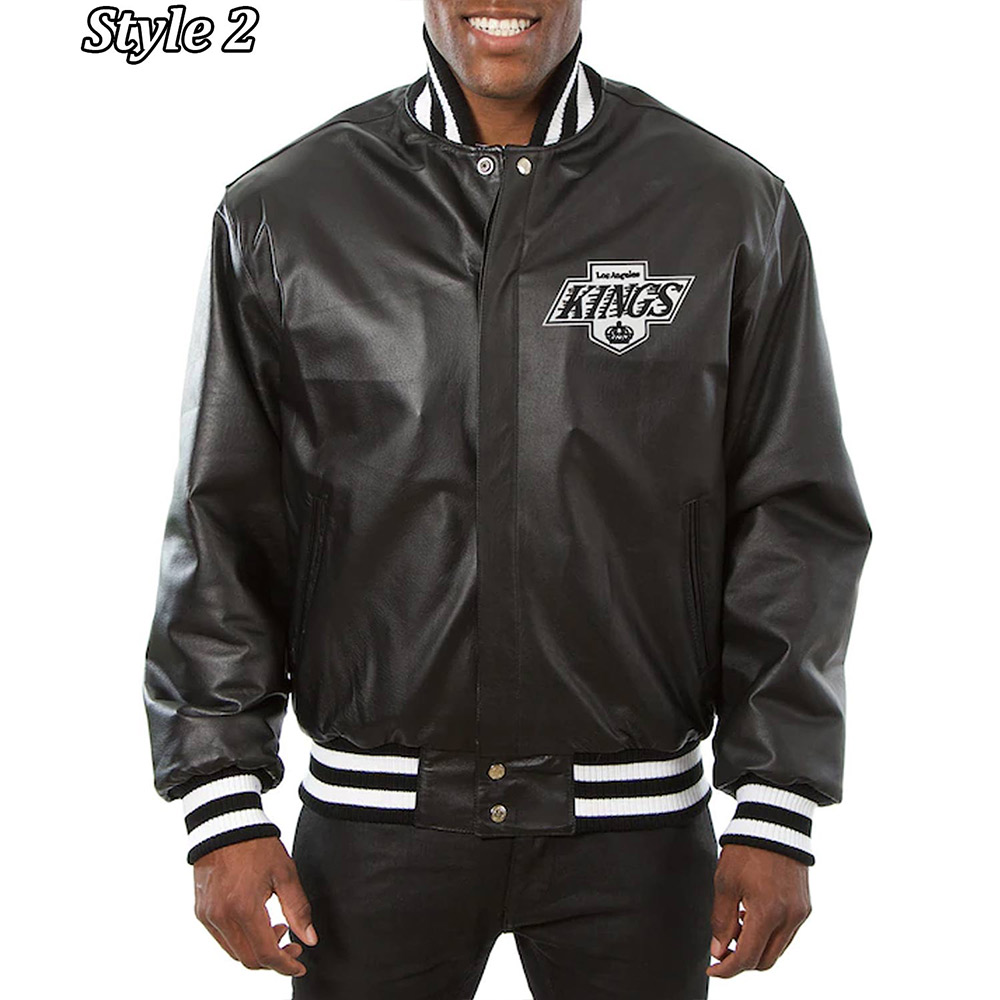 Varsity Los Angeles Kings Black Leather Jacket - Image 2