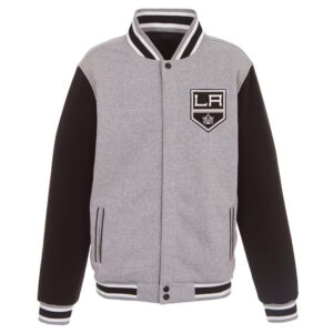 LA Kings Gray and Black Varsity Wool Jacket