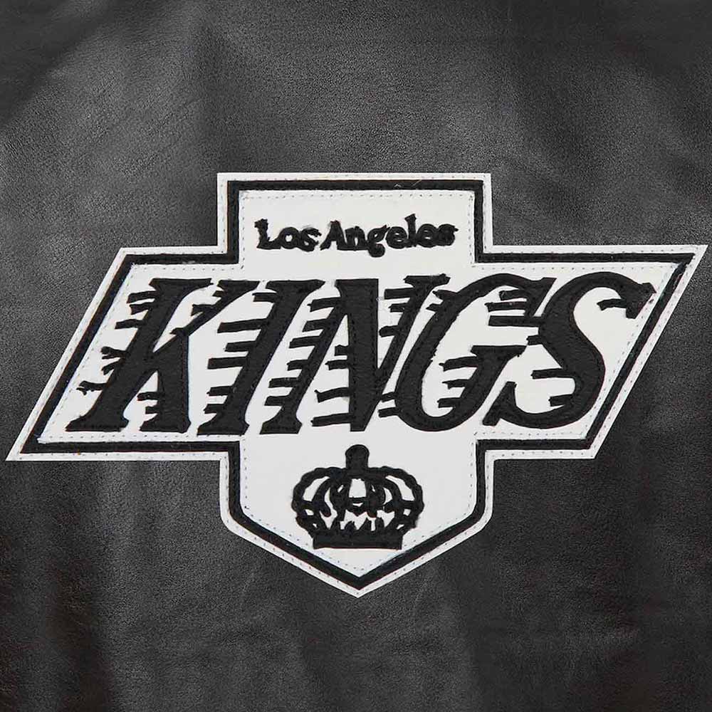 Varsity Los Angeles Kings Black Leather Jacket - Image 5