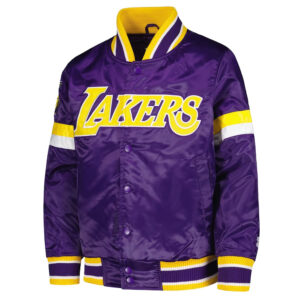 LA Lakers Home Game Purple Satin Jacket