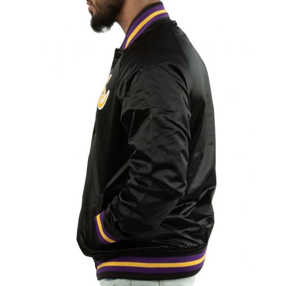 LA Lakers Lightweight Black Satin Jacket - Image 13