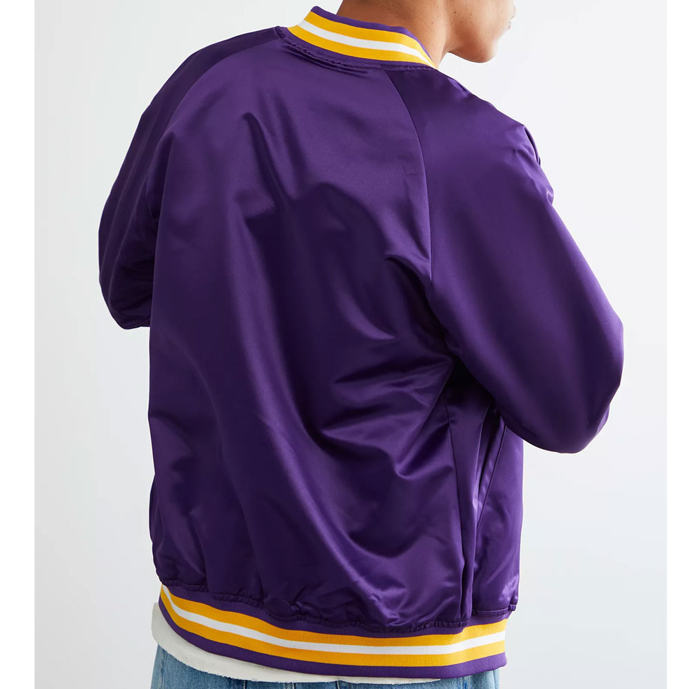 LA Lakers Lightweight Black Satin Jacket - Image 5