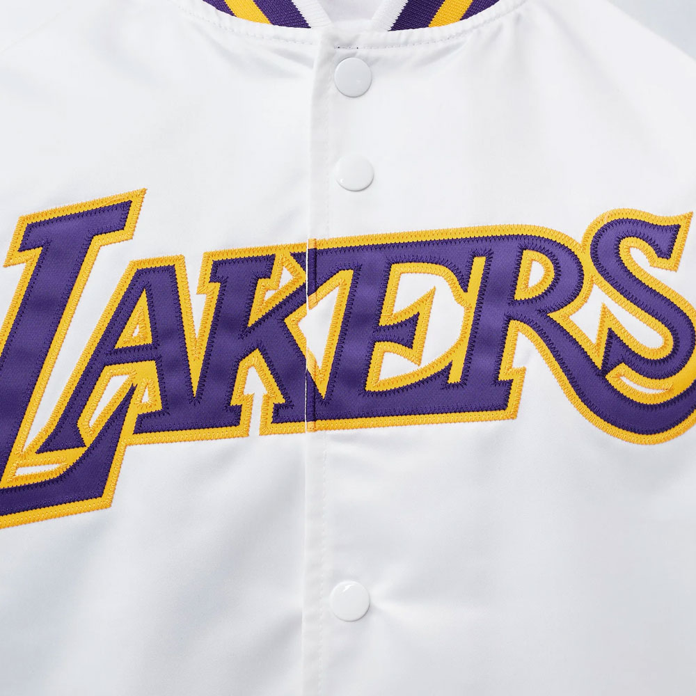 LA Lakers Lightweight Black Satin Jacket - Image 10