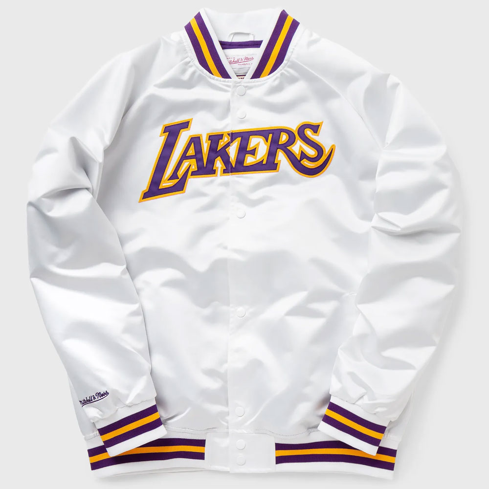 LA Lakers Lightweight Black Satin Jacket - Image 3