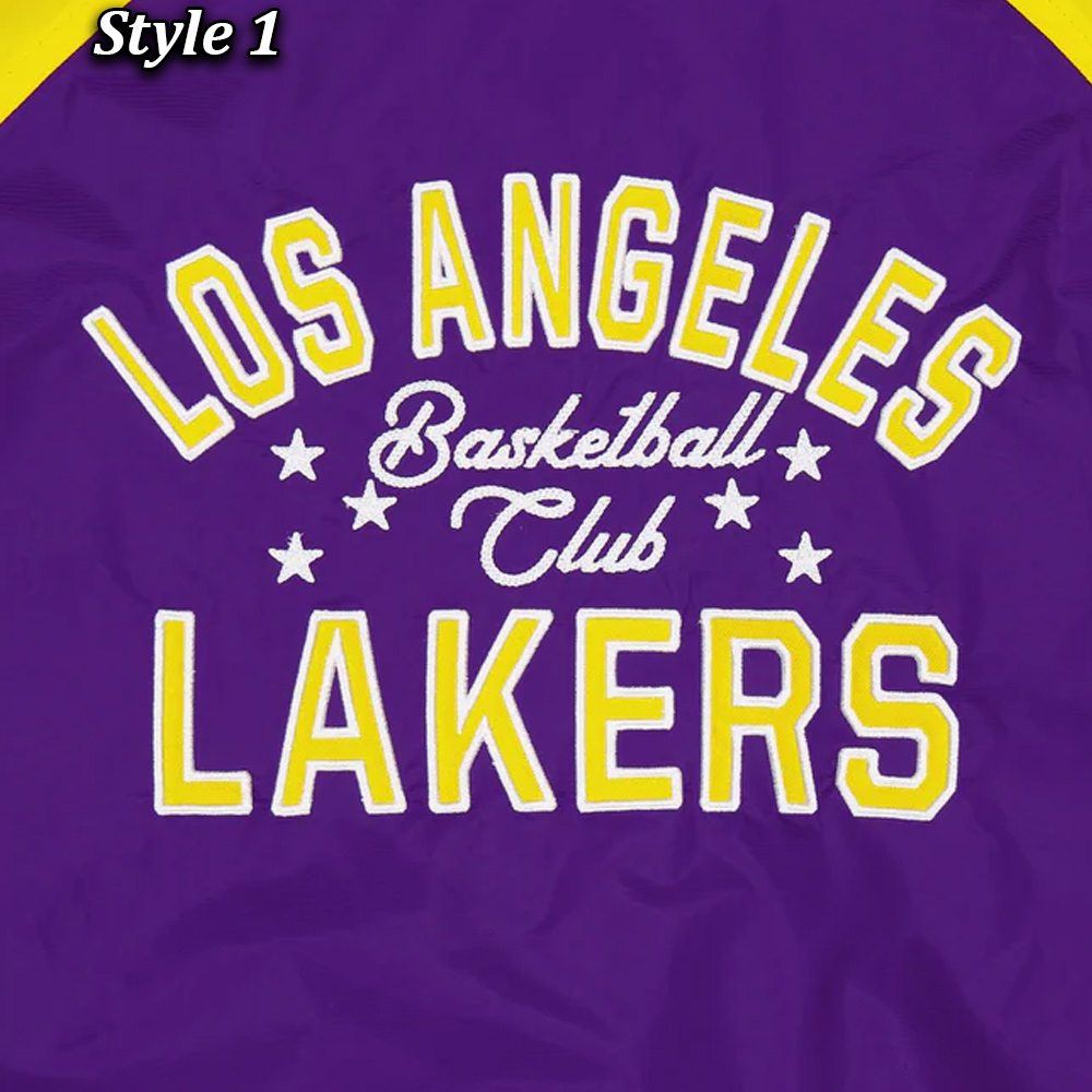 LA Lakers Purple and Yellow Throwback Jacket - Image 6