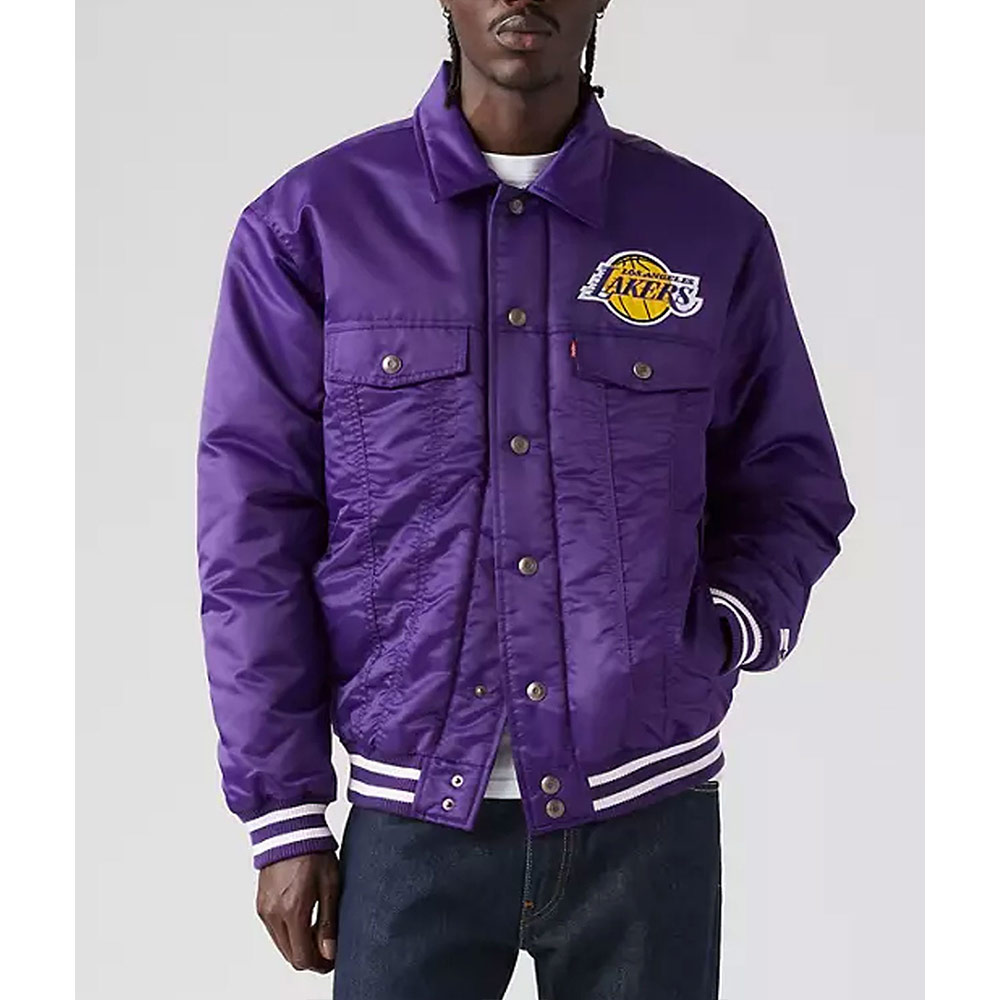 Los Angeles Lakers Silver Tab Trucker Jacket - Image 3