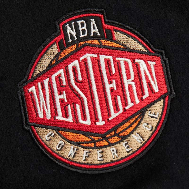 LA Lakers Team History Black Vintage Logo Varsity Jacket - Image 3