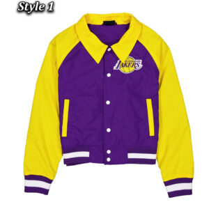 LA Lakers Purple and Yellow Throwback Jacket
