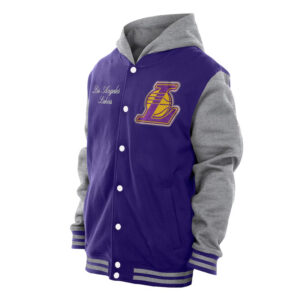 Throwback Prep LA Lakers Purple Hoodie Jacket