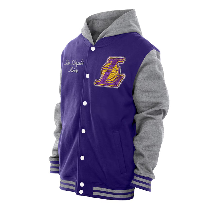 Throwback Prep LA Lakers Purple Hoodie Jacket
