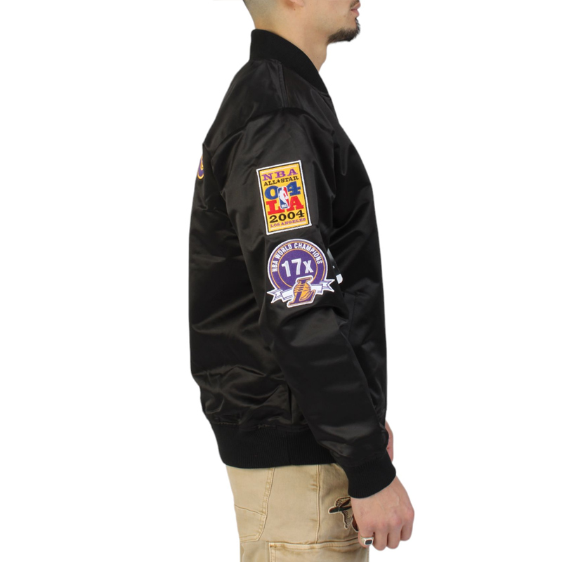 LA Lakers Vintage Logo Lightweight Satin Jacket - Image 4