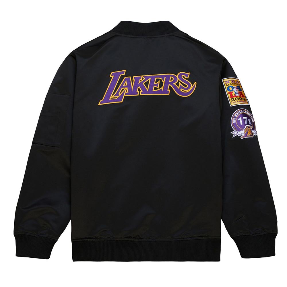 LA Lakers Vintage Logo Lightweight Satin Jacket - Image 7