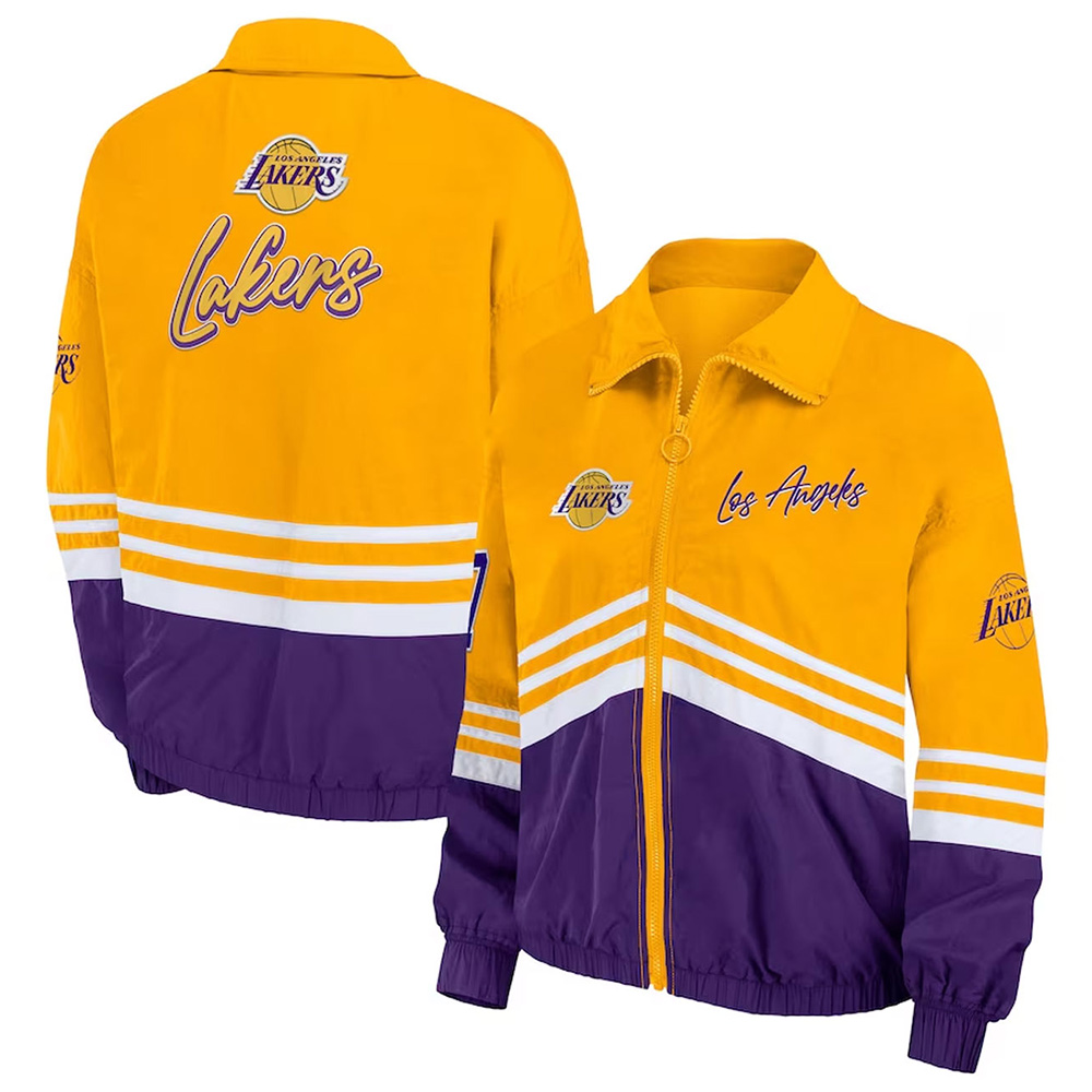 Los Angeles Lakers Throwback Windbreaker Jacket - Image 3