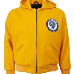 1950 Los Angeles Rams Yellow Wool Hooded Jacket