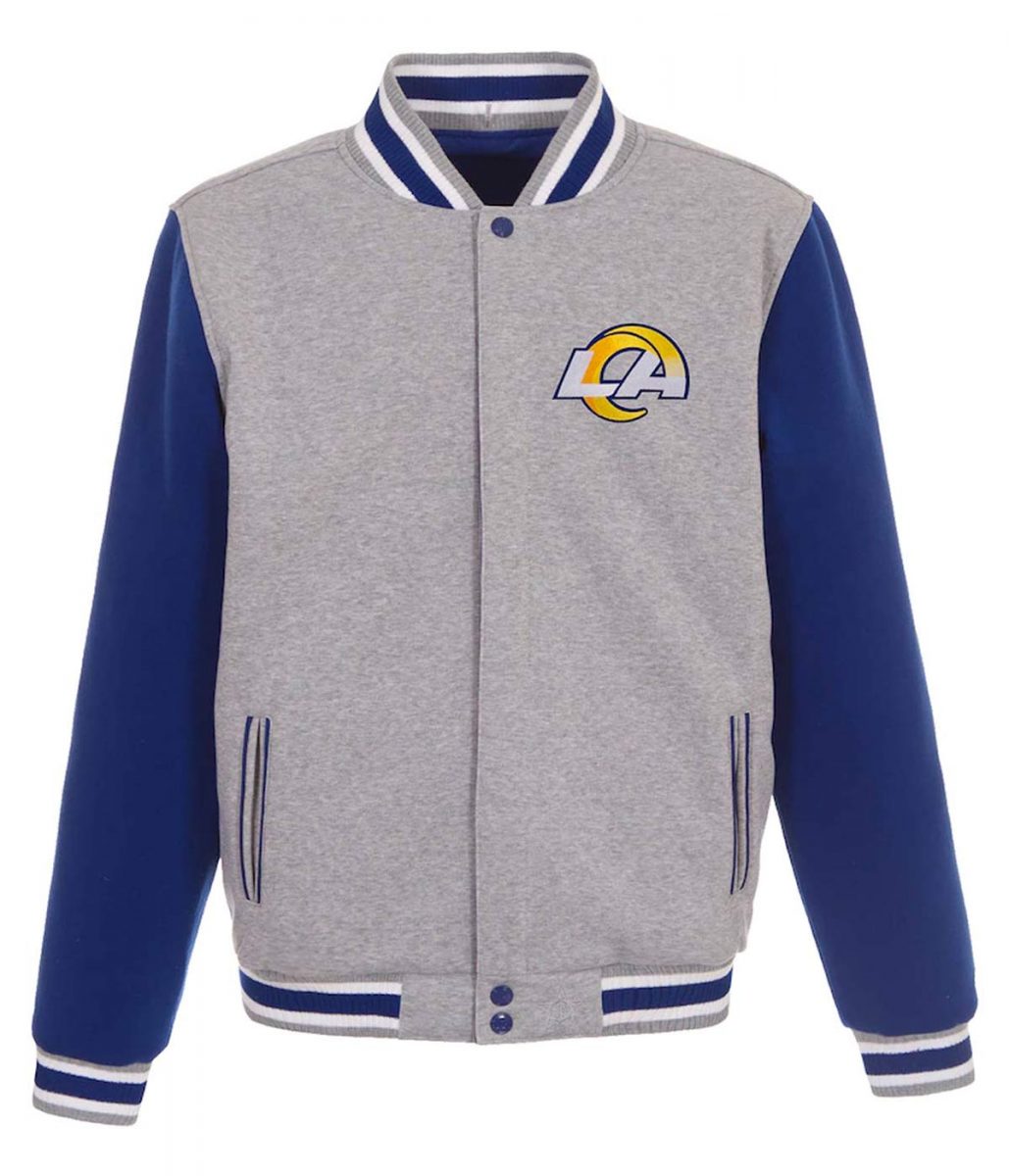 Varsity LA Rams Gray and Royal Blue Wool Jacket