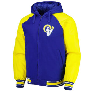 LA Rams Defender Royal Hoodie Varsity Jacket