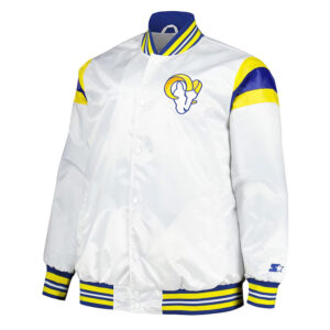 Los Angeles Rams Midweight White Satin Jacket