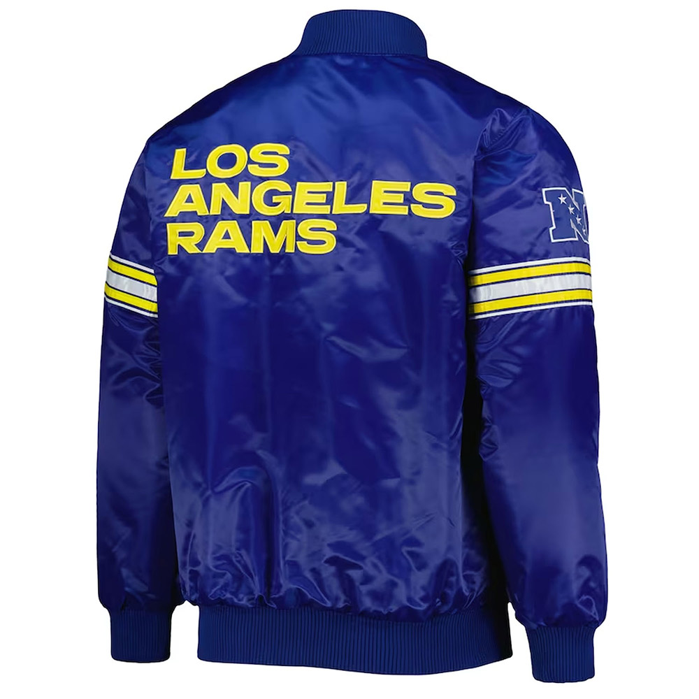 LA Rams Pick and Roll Blue Satin Jacket - Image 2