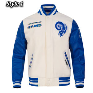 Retro LA Rams Classic Rib Varsity Jacket