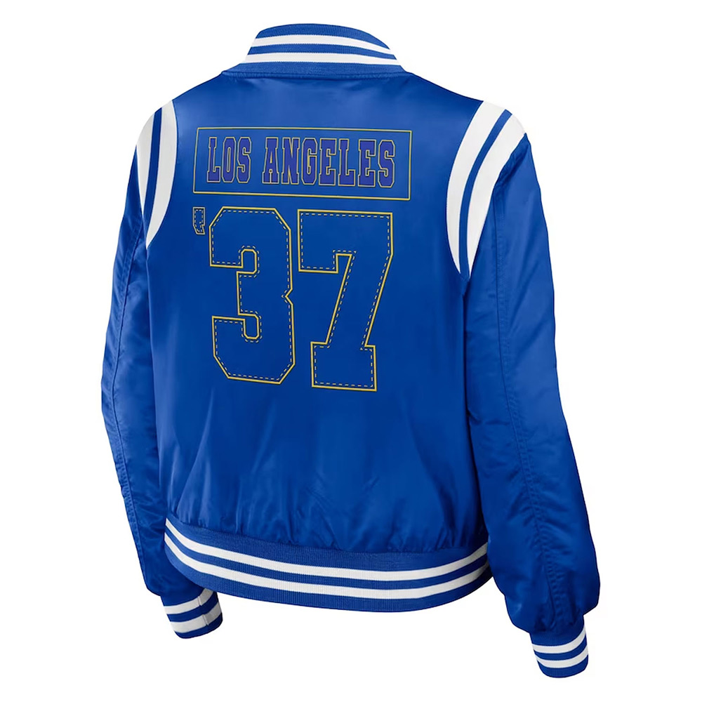 Los Angeles Rams Royal Bomber Full-Zip Jacket - Image 2