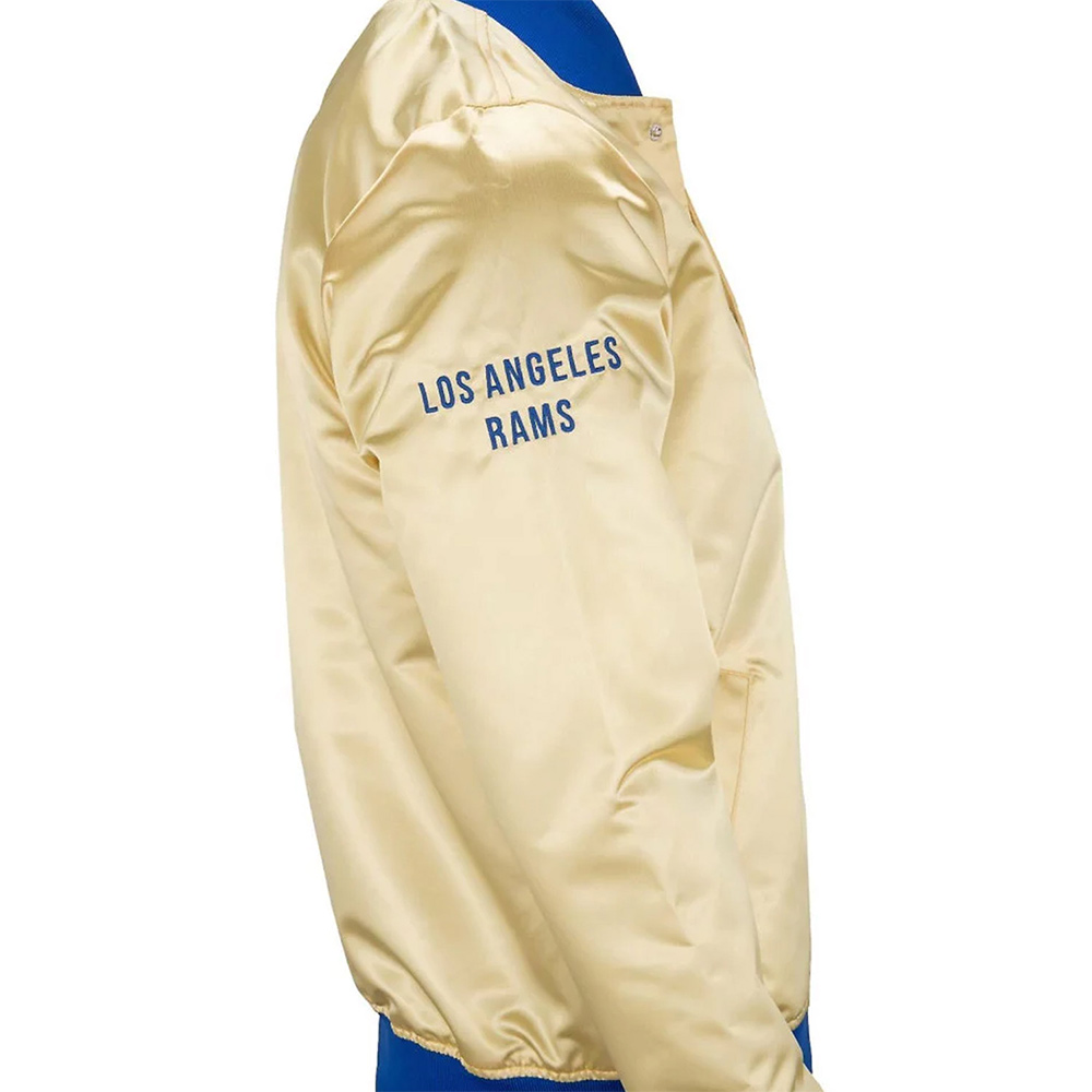 LA Rams Lightweight Gold Satin Jacket - Image 6