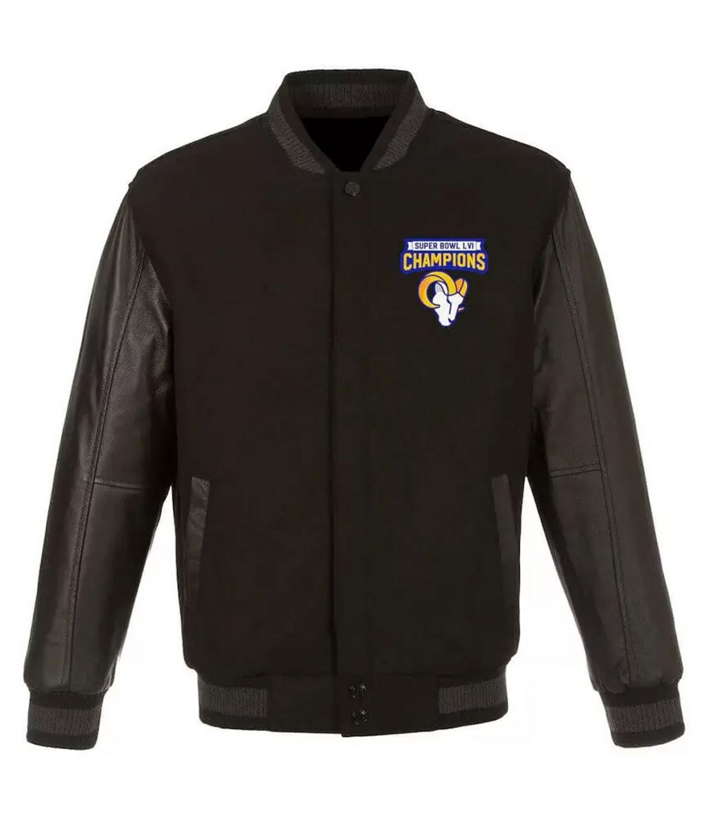 LA Rams Super Bowl LVI Champions Varsity Black Jacket