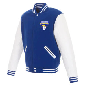Super Bowl LVI Champs LA Rams Blue/White Varsity Jacket