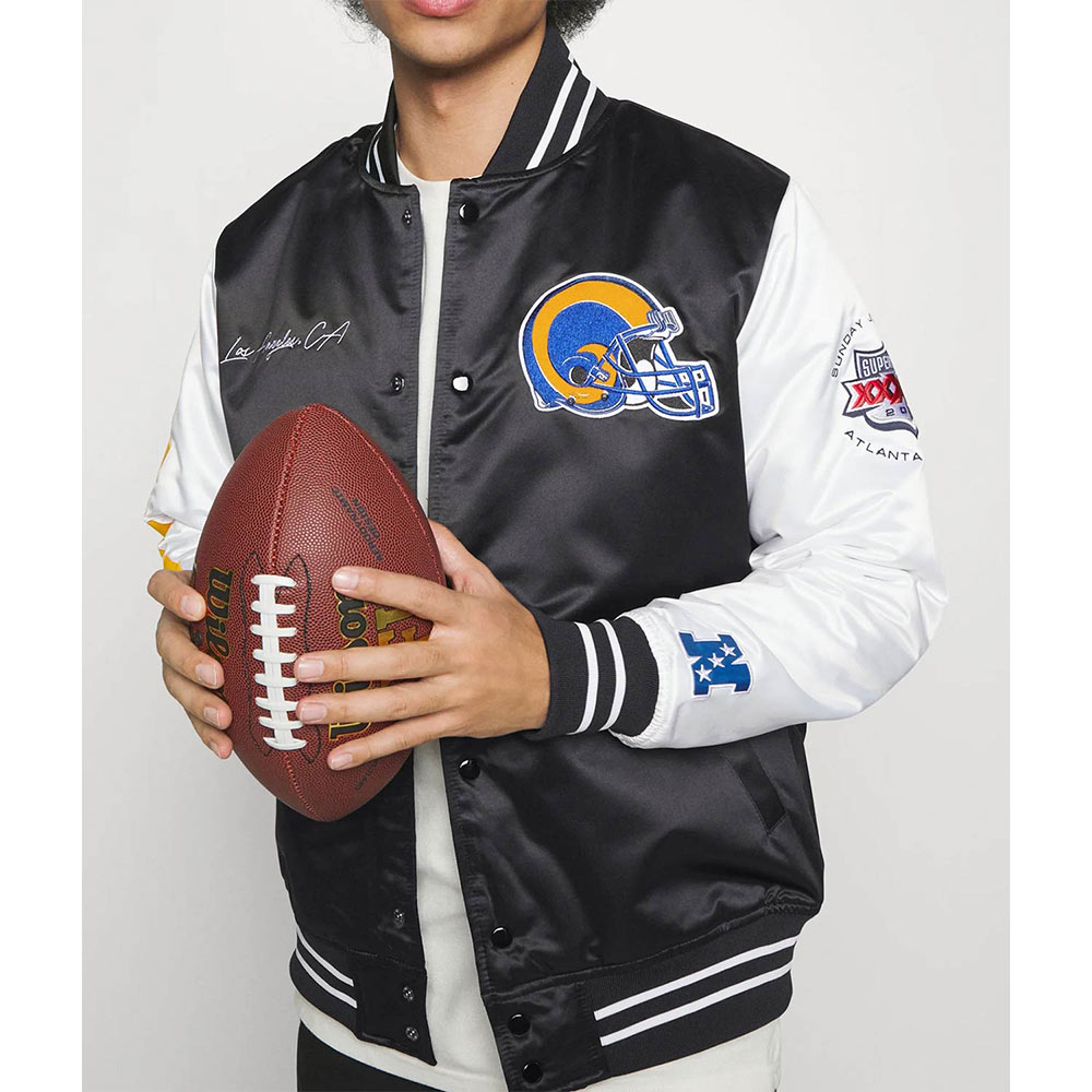 Los Angeles Rams Team Origins Training Satin Jacket - Image 5