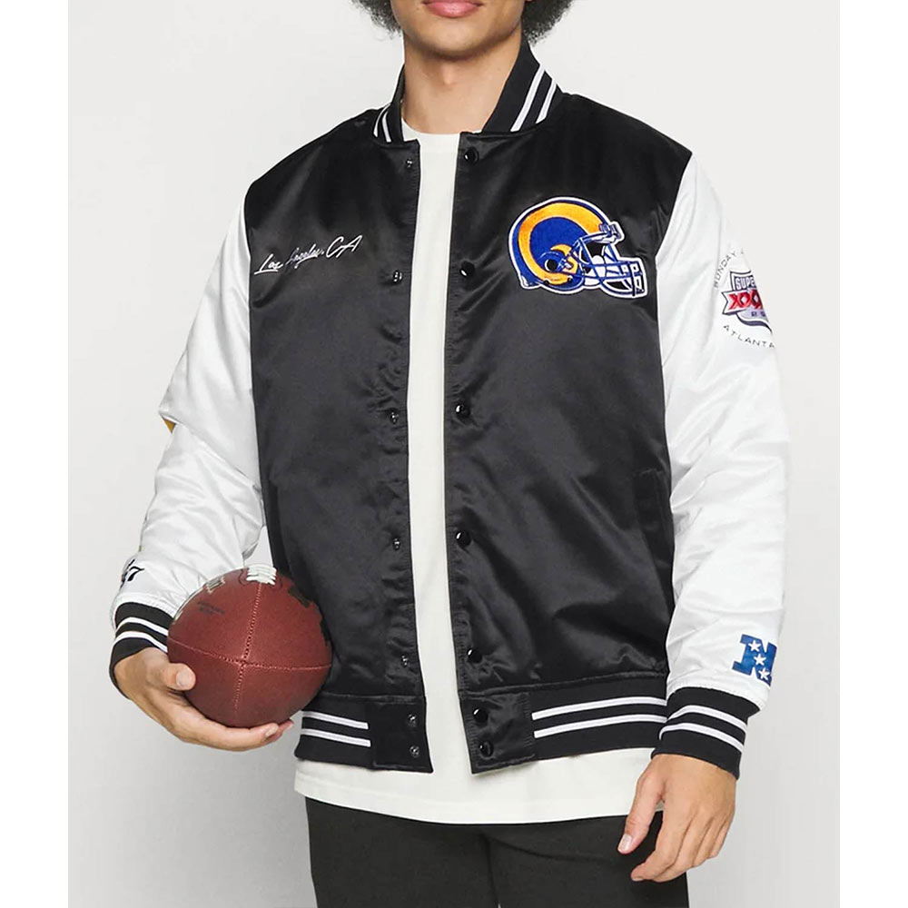 Los Angeles Rams Team Origins Training Satin Jacket - Image 4