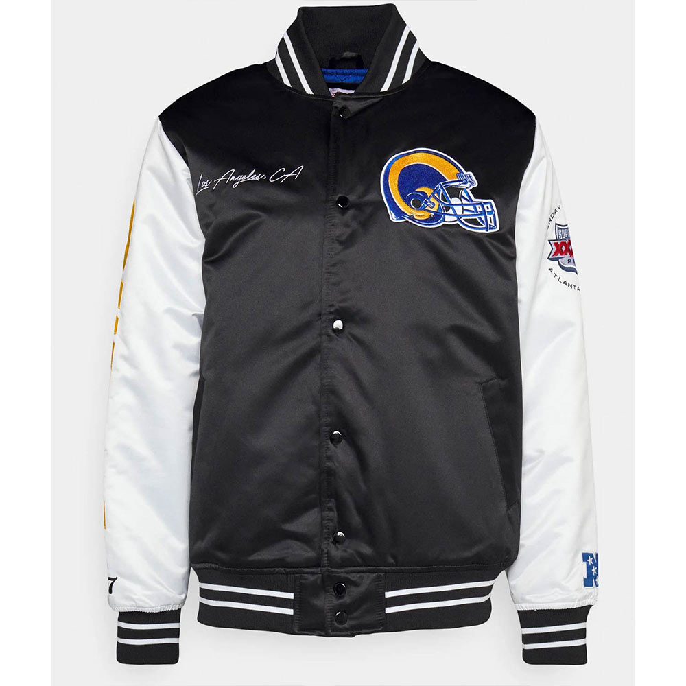 Los Angeles Rams Team Origins Training Satin Jacket - Image 3