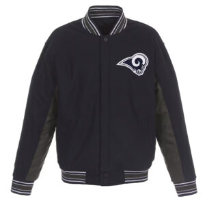 Los Angeles Rams Navy and Gray Varsity Wool Jacket