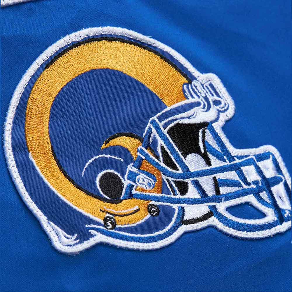 LA Rams Vintage Logo Royal Lightweight Satin Jacket - Image 3